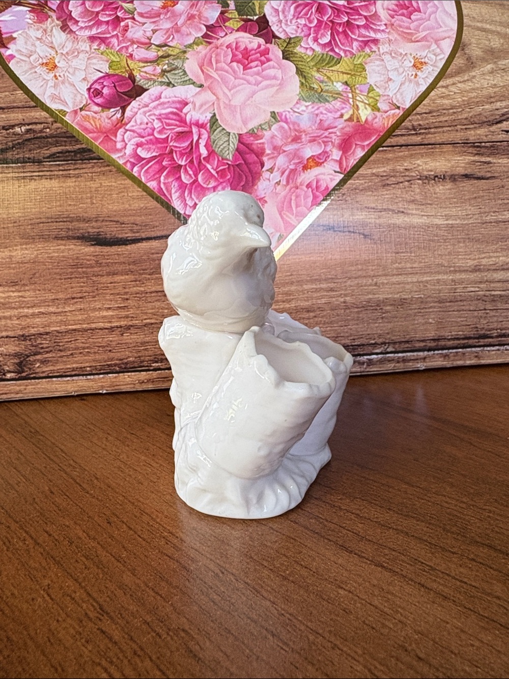 Vintage White Ceramic Bird and Tree Trunk Lipstick Holder 1950s - Picture 3 of 6